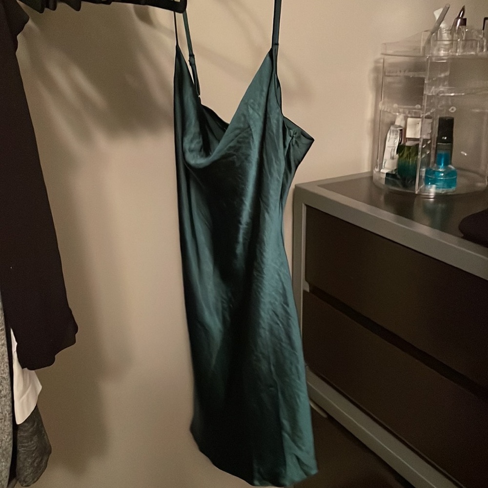 Green Satin Dress